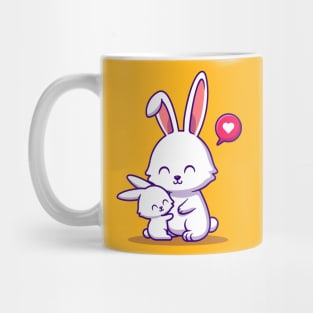 Rabbit Mother And Baby Rabbit Cartoon Mug